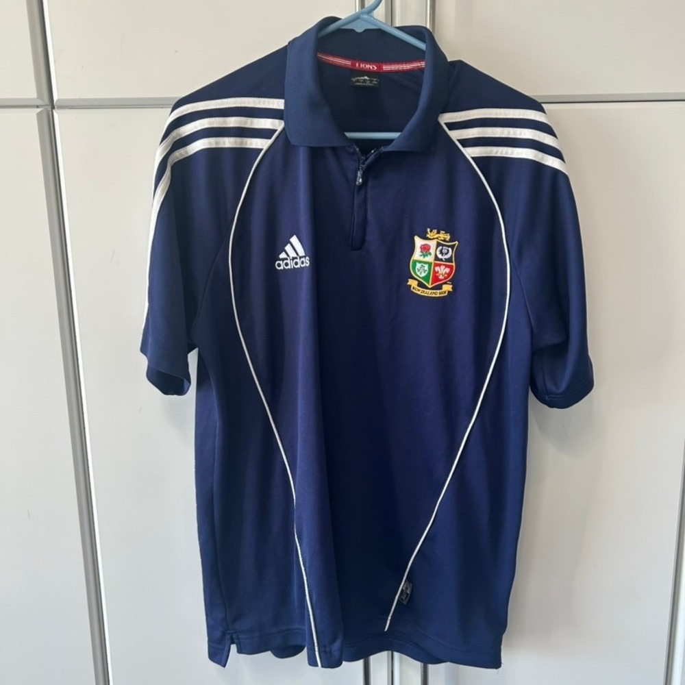 Adidas British & Irish Lions 2005 New Zealand Tour Rugby Polo Shirt Navy Blue XL
